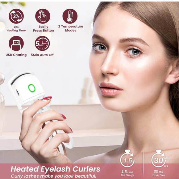 Rechargeable Heated Eyelash Curler & Electric Eyebrow Trimmer Beauty Kit New - Picture 2 of 11
